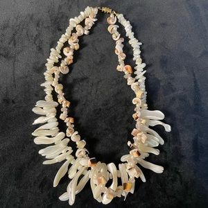 Vintage Untamed Mother of Pearl and Natural Old Everlasting Luanos Necklace